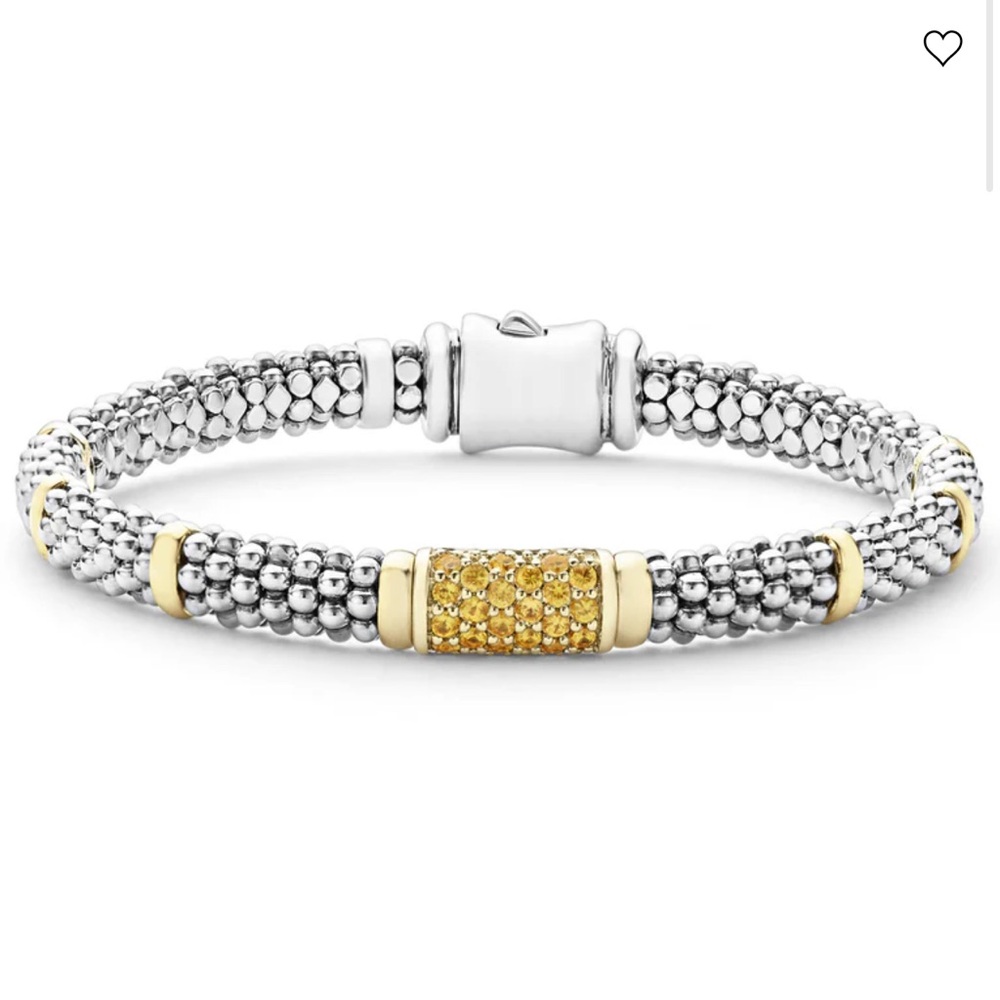 Lagos Yellow Sapphire Caviar Bracelet | 6mm size 7